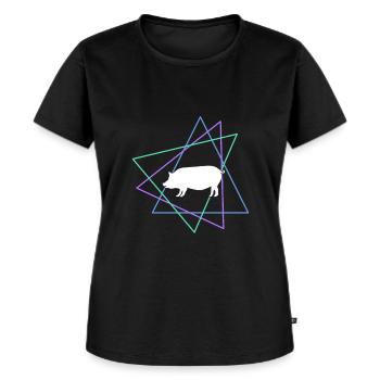 Cochon - T-shirt Premium bio Femme - noir - Devant - Selfina (174cm)
