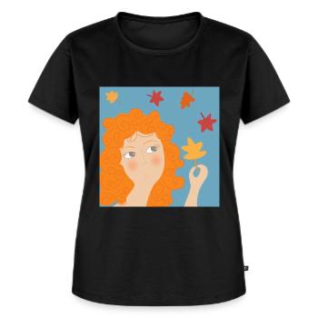 Herbst - Frauen Premium Bio T-Shirt - Schwarz - Vorne - Selfina (174cm)