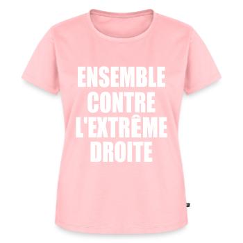Together against the far right - Women's Premium Organic T-shirt - rose - Front - AI Model Female 172 dark (172cm)