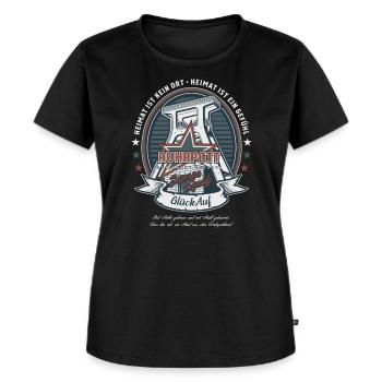 Ruhrpott Ruhrgebiet - Frauen Premium Bio T-Shirt - Schwarz - Vorne - Selfina (174cm)