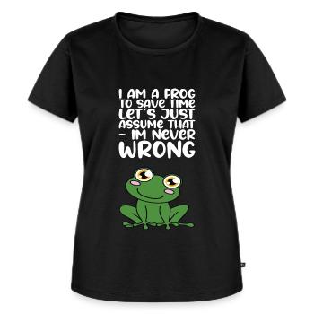 Ich Bin Ein Frosch - Frauen Premium Bio T-Shirt - Schwarz - Vorne - Selfina (174cm)