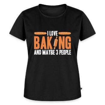 Brot backen Bäcker Bäckerei Brot machen - Frauen Premium Bio T-Shirt - Schwarz - Vorne - Selfina (174cm)