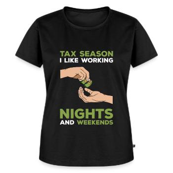 Le bureau des impôts des contribuables paie des impôts - T-shirt Premium bio Femme - noir - Devant - Selfina (174cm)