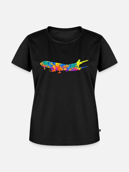 Flugzeug Flugzeuge Geschenk - Frauen Premium Bio T-Shirt - Schwarz