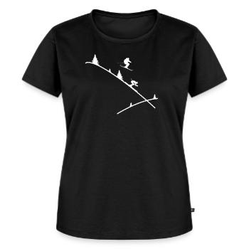 Skiers I Winter Sports I Mountain I Snow I Gift - Women's Premium Organic T-shirt - black - Front - Selfina (174cm)