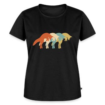 Renard renard renard renard renard vintage renard - T-shirt Premium bio Femme - noir - Devant - Selfina (174cm)