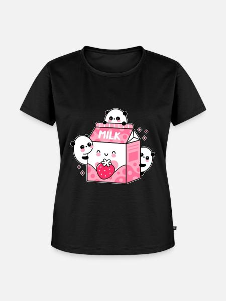 Strawberry Milk - Frauen Premium Bio T-Shirt - Schwarz