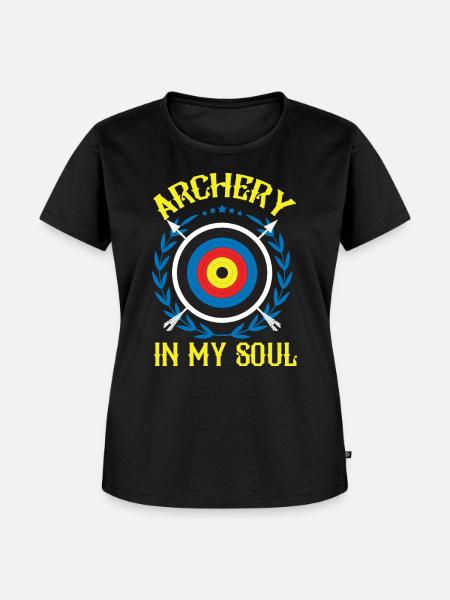 Bogenschießen Bogenschütze Zielscheibe Geschenk - Frauen Premium Bio T-Shirt - Schwarz