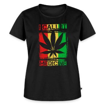Weed Hanf Hippie Retro THC 420 Geschenk - Frauen Premium Bio T-Shirt - Schwarz - Vorne - Selfina (174cm)