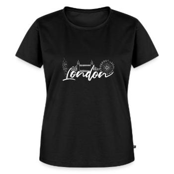 London - Frauen Premium Bio T-Shirt - Schwarz - Vorne - Selfina (174cm)