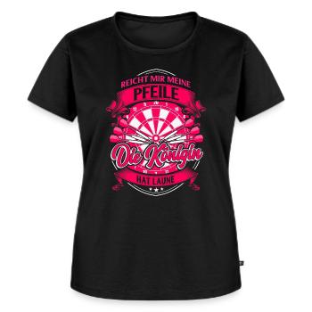 Dart Darts Spruch Geschenk Lustig Frauen - Frauen Premium Bio T-Shirt - Schwarz - Vorne - Selfina (174cm)