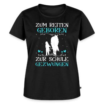 Pferde Mädchen Geschenk - Frauen Premium Bio T-Shirt - Schwarz - Vorne - Selfina (174cm)