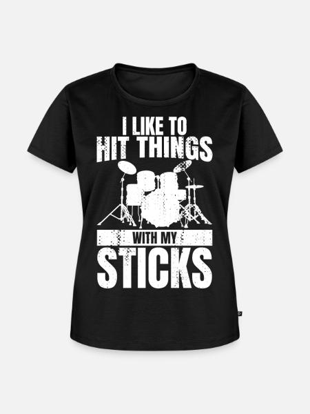 Lustiger Drummer Witz - Frauen Premium Bio T-Shirt - Schwarz