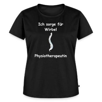 Physiotherapeutin, Ich sorge für Wirbel , doktor - Frauen Premium Bio T-Shirt - Schwarz - Vorne - Selfina (174cm)