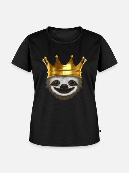 Sloth King - Frauen Premium Bio T-Shirt - Schwarz