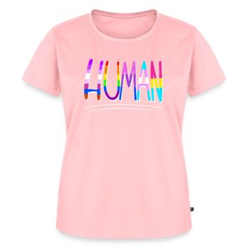 Cool LGBT Gay Pride Human - Frauen Premium Bio T-Shirt - Rosa - Vorne - AI Model Female 172 dark (172cm)
