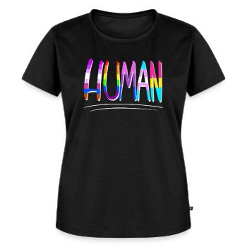 Cool LGBT Gay Pride Human - Frauen Premium Bio T-Shirt - Schwarz - Vorne - Selfina (174cm)