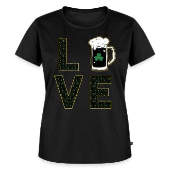 Liebe St. Patricks Day - Frauen Premium Bio T-Shirt - Schwarz - Vorne - Selfina (174cm)