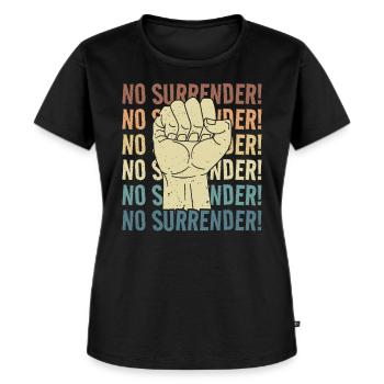 SLOGAN POLITIQUE PAS D’ACTIVISME DE REDDITION - T-shirt Premium bio Femme - noir - Devant - Selfina (174cm)