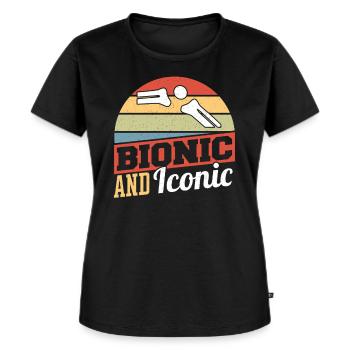 Bionisch und ikonisch - Frauen Premium Bio T-Shirt - Schwarz - Vorne - Selfina (174cm)