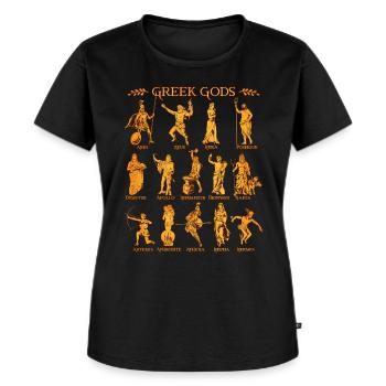 Dieux de la mythologie grecque - T-shirt Premium bio Femme - noir - Devant - Selfina (174cm)