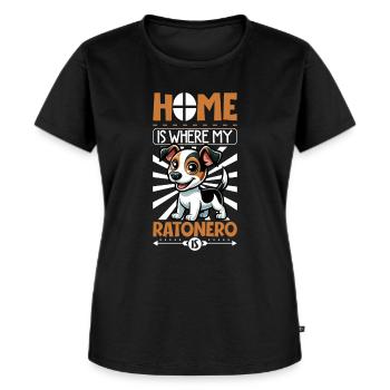 Zuhause - Ratonero Bodeguero Andaluz - Frauen Premium Bio T-Shirt - Schwarz - Vorne - Selfina (174cm)