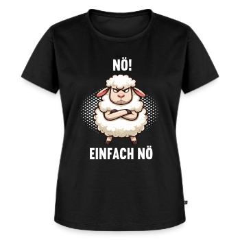 Nö einfach Nö Schaf Schafe Schäfer Schafhalter - Frauen Premium Bio T-Shirt - Schwarz - Vorne - Selfina (174cm)