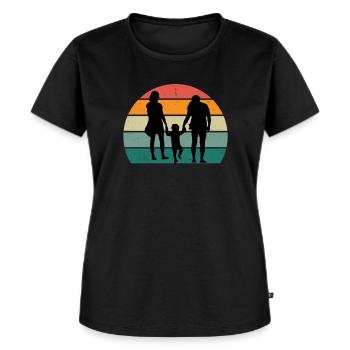 Familie Mama Papa Kind Sohn Tochter Tante Onkel - Frauen Premium Bio T-Shirt - Schwarz - Vorne - Selfina (174cm)