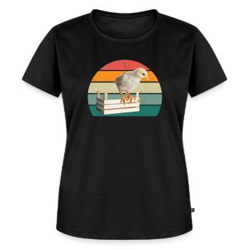 Poule Coq Oeufs Oeufs Poussins Poulailler Stall Poulet Poulet - T-shirt Premium bio Femme - noir - Devant - Selfina (174cm)