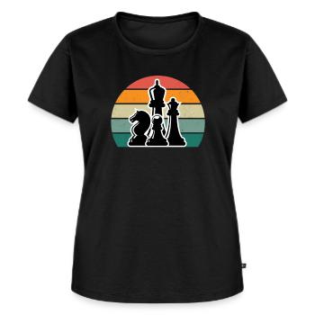 Schachspieler Schachspielerin König Dame Schach - Frauen Premium Bio T-Shirt - Schwarz - Vorne - Selfina (174cm)