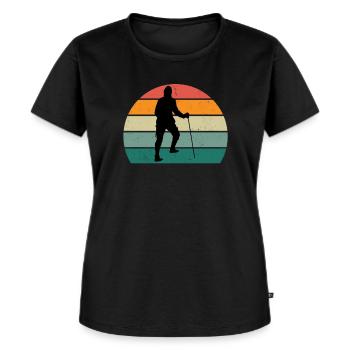 Randonneurs Randonneurs Montagnes Vallées de montagne Vallées Randonnée - T-shirt Premium bio Femme - noir - Devant - Selfina (174cm)