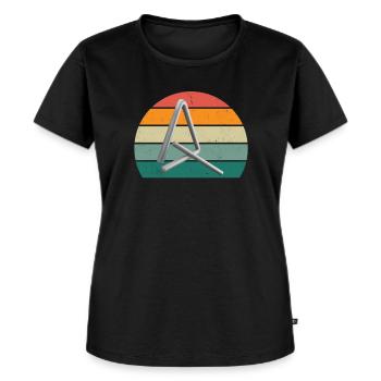 Triangelspieler Triangelspielerin Klang Triangel - Frauen Premium Bio T-Shirt - Schwarz - Vorne - Selfina (174cm)