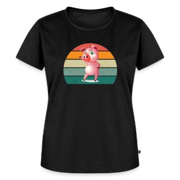 pigs pigs boar pigsty pigsty pig pig - Women's Premium Organic T-shirt - black - Front - Selfina (174cm)