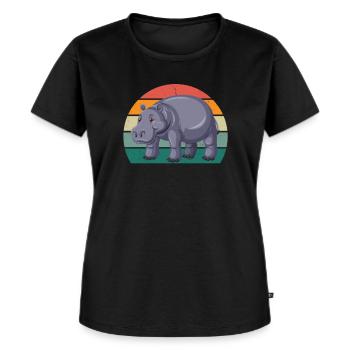 Nilpferd Nil Flusspferd Flusspferde Zwergnilpferd - Women's Premium Organic T-shirt - black - Front - Selfina (174cm)