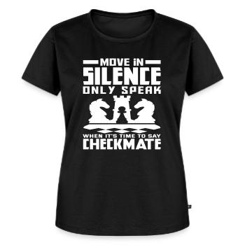 Schach Schachmatt Schachverein - Frauen Premium Bio T-Shirt - Schwarz - Vorne - Selfina (174cm)