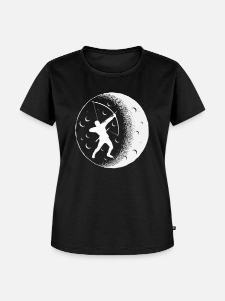 Bogen Mond Bogenschießen - Frauen Premium Bio T-Shirt - Schwarz