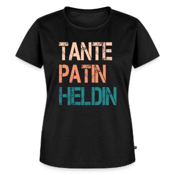 Tante Patin Heldin - Frauen Premium Bio T-Shirt - Schwarz - Vorne - Selfina (174cm)