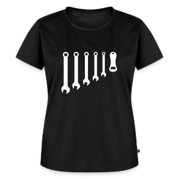 håndværker - Premium økologisk T-shirt til kvinder - sort - Foran - Selfina (174cm)