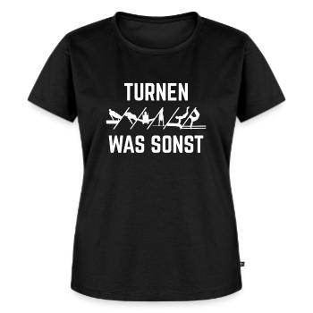 Turnen Was Sonst Sport Sportler - Frauen Premium Bio T-Shirt - Schwarz - Vorne - Selfina (174cm)
