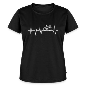 Rennrad - Frauen Premium Bio T-Shirt - Schwarz - Vorne - Selfina (174cm)
