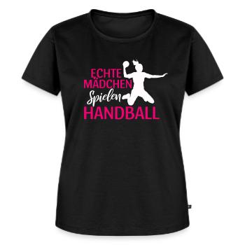 Handball Handballspieler Sport - Frauen Premium Bio T-Shirt - Schwarz - Vorne - Selfina (174cm)