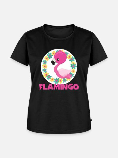 Flamingo - Frauen Premium Bio T-Shirt - Schwarz