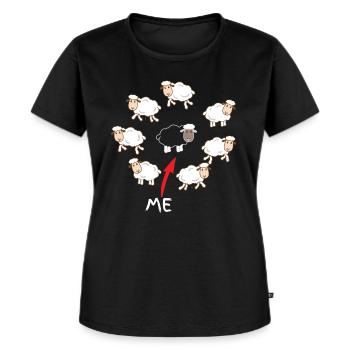 Mouton noir - T-shirt Premium bio Femme - noir - Devant - Selfina (174cm)