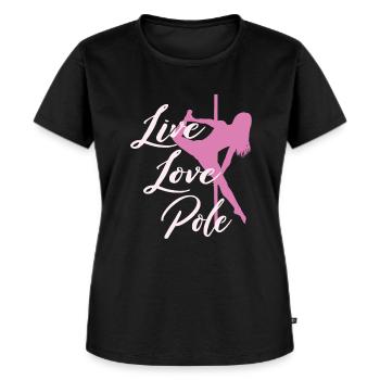 Live Love Pole Dance - Frauen Premium Bio T-Shirt - Schwarz - Vorne - Selfina (174cm)