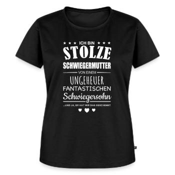 Schwiegermutter Schwiegersohn Spruch Geschenk - Frauen Premium Bio T-Shirt - Schwarz - Vorne - Selfina (174cm)