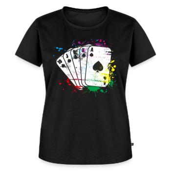 Kartenspiel farbig - Frauen Premium Bio T-Shirt - Schwarz - Vorne - Selfina (174cm)