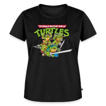 Les Tortues Ninja Logo Officielle - T-shirt Premium bio Femme - noir - Devant - Selfina (174cm)
