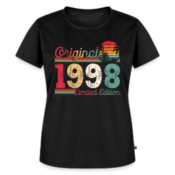 Né 1998 25ème anniversaire Cadeau homme / femme - T-shirt Premium bio Femme - noir - Devant - Selfina (174cm)