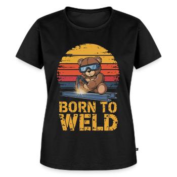 Teddybär Schweißer schweißen Stahlbau Metallbau - Frauen Premium Bio T-Shirt - Schwarz - Vorne - Selfina (174cm)