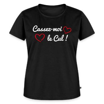 cadeau drôle sex cassage de cul - T-shirt Premium bio Femme - noir - Devant - Selfina (174cm)